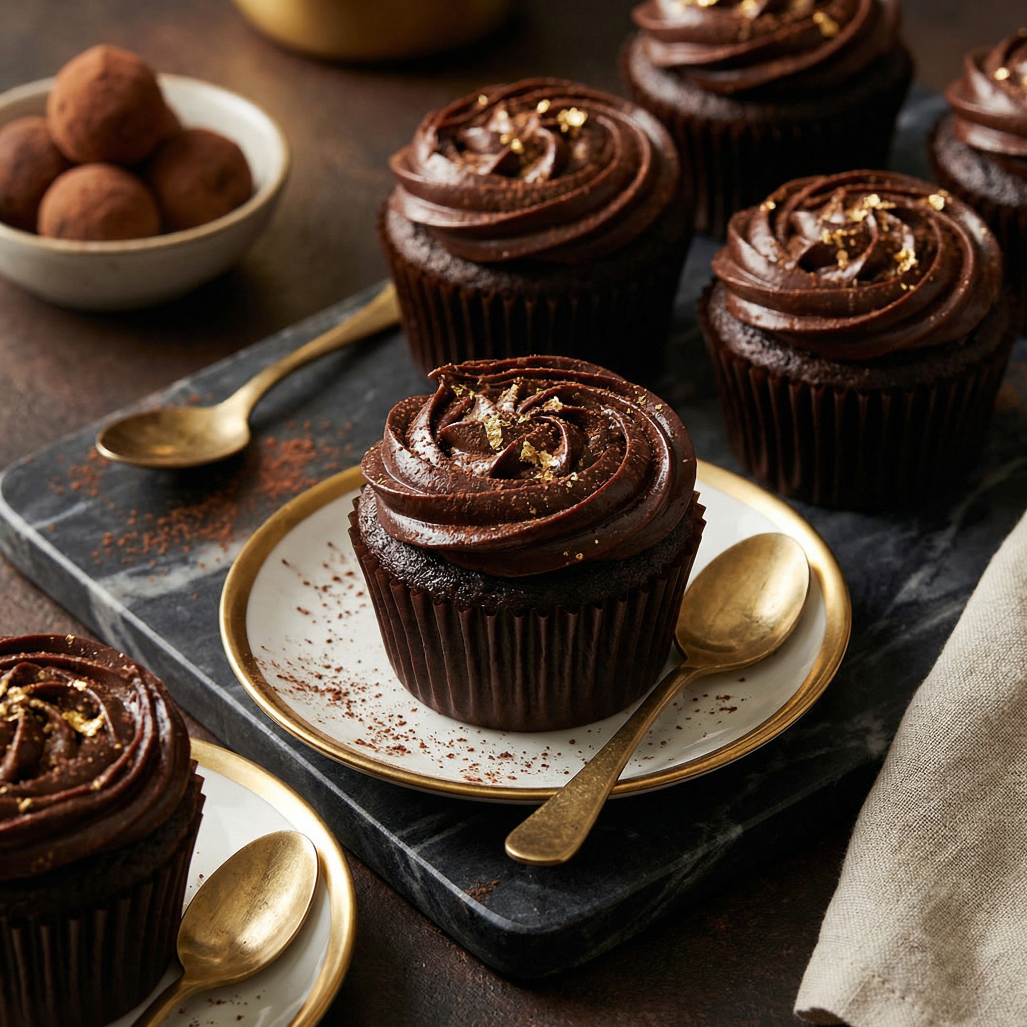 Keto Chocolate Truffle Cupcakes