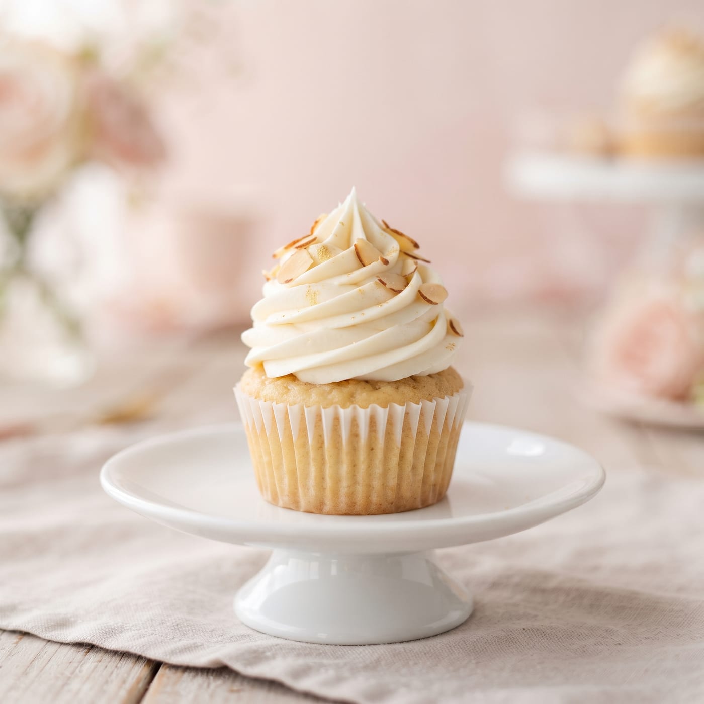 Keto Vanilla Almond Wedding Cupcakes
