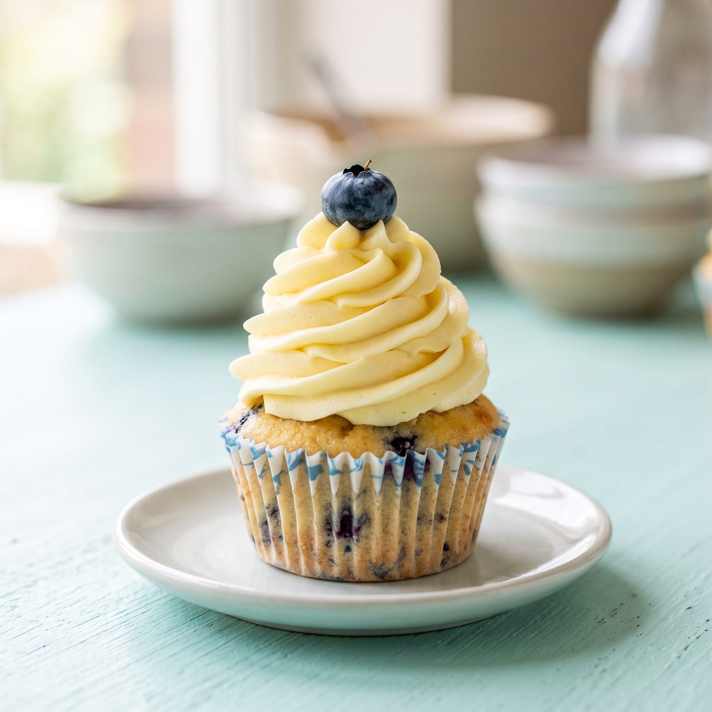 Nut-Free Lemon Blueberry Cupcakes