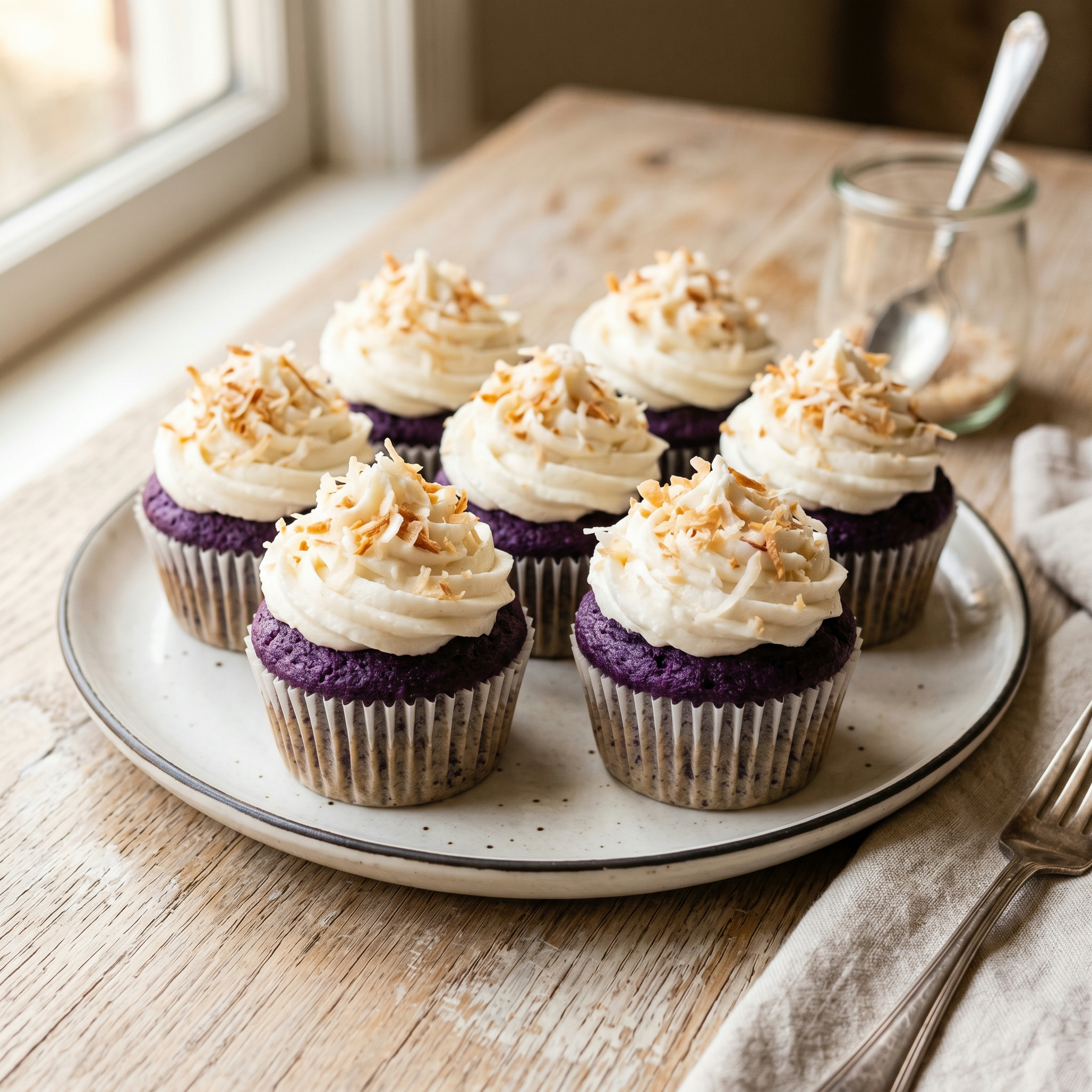 Ube Coconut Cupcakes