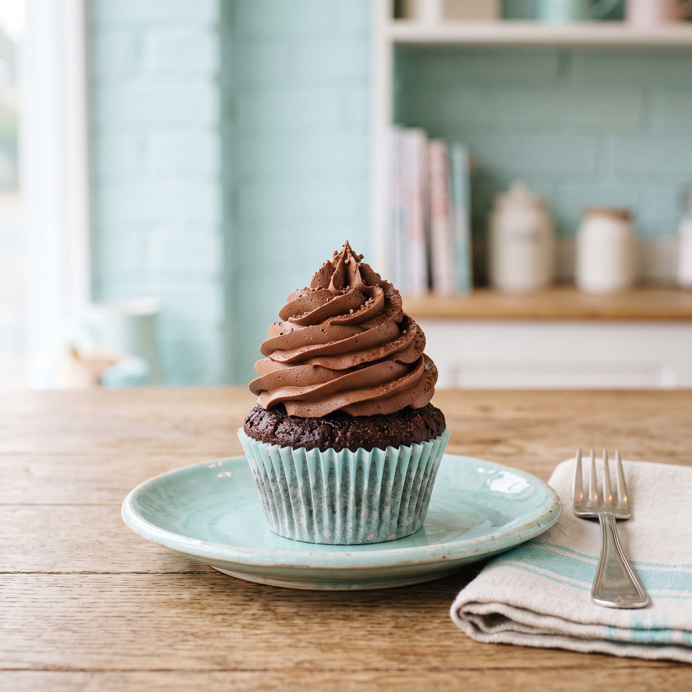 Chocolate Fudge Cupcakes with Milk Chocolate Swirl Frosting