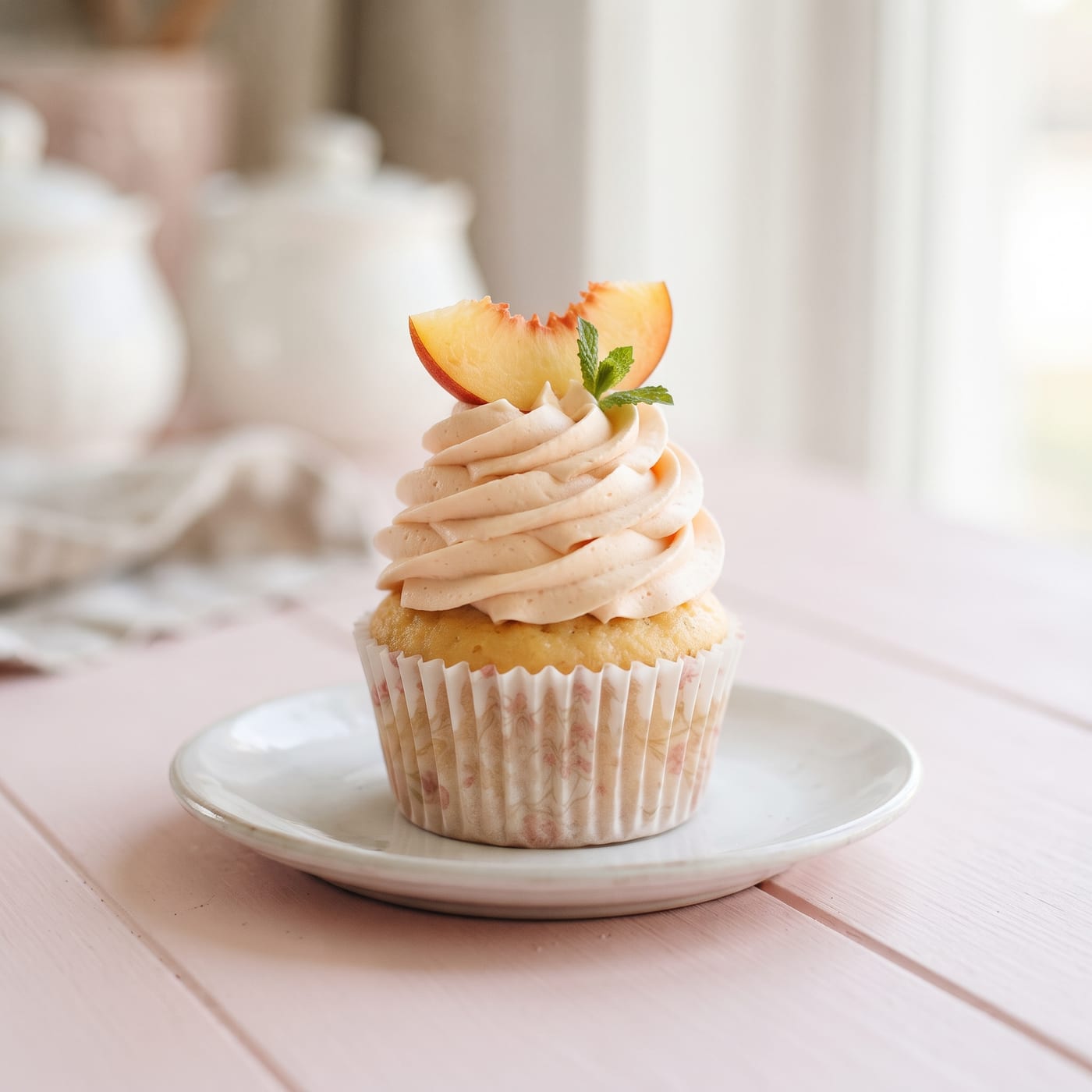 Nut-Free Peach & Cream Cupcakes