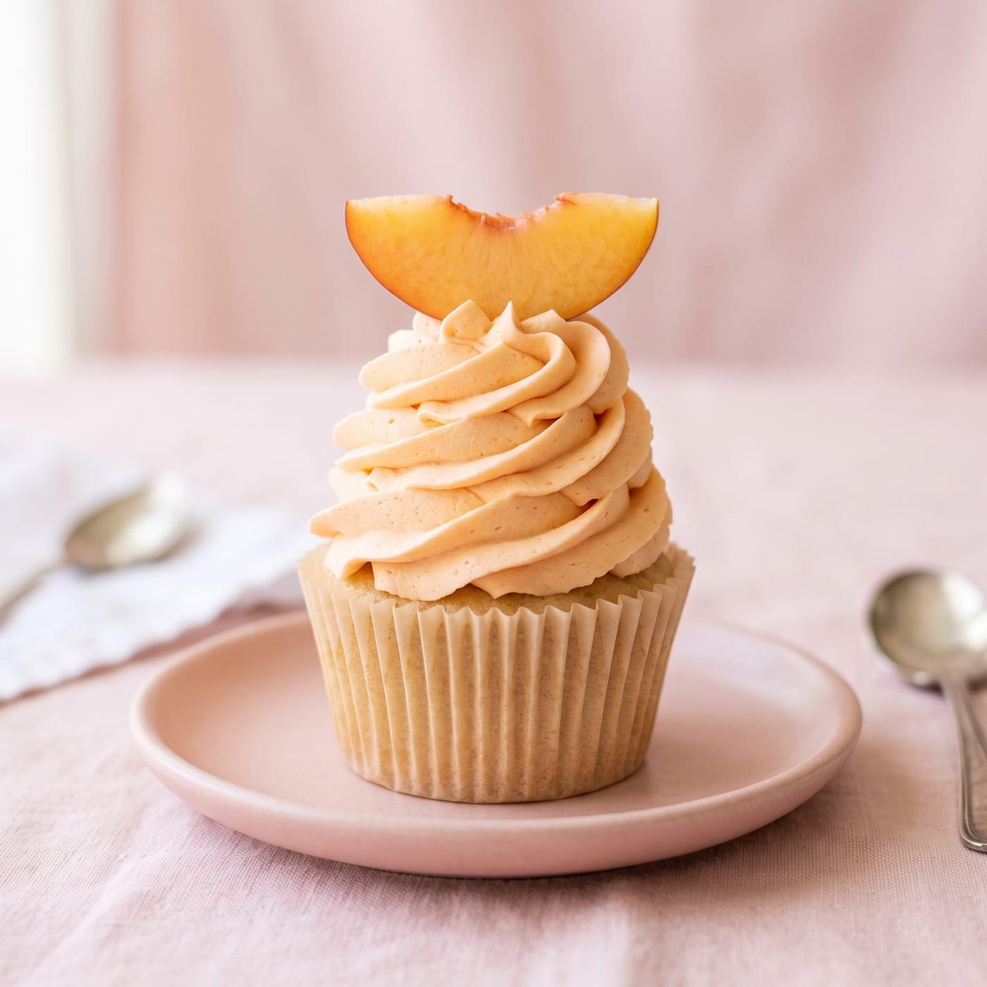 Peaches & Cream Cupcakes