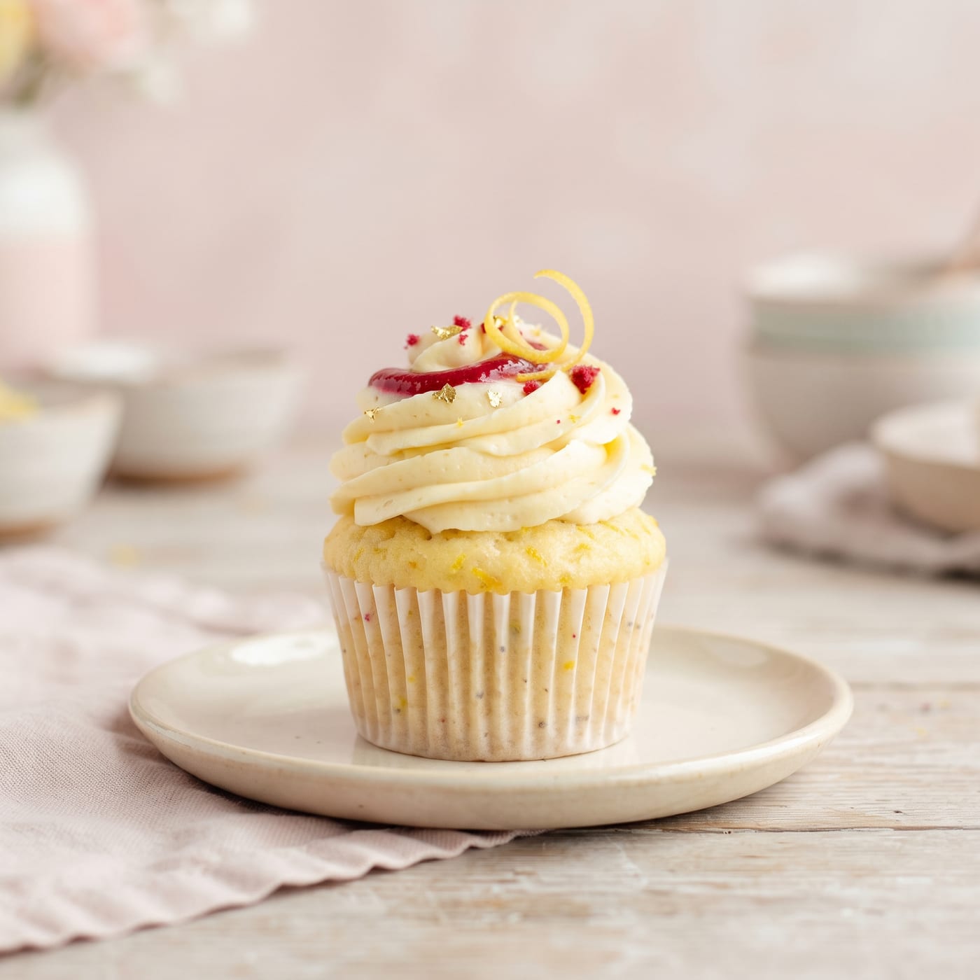 Raspberry Lemon Burst Cupcakes